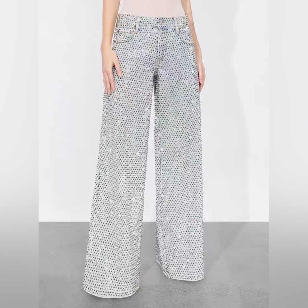 Alice + Olivia Trish Embellished Jeans in Sierra Lig